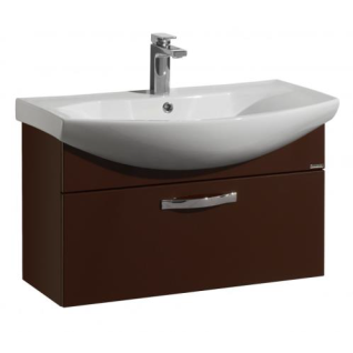 Тумба подвесная Ария 80 под умывальник Смайл 80, тёмно-коричневый