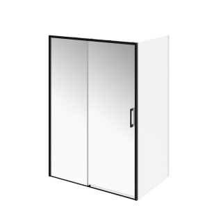 Душевая дверь LINDO раздвижная 140х195, Soft Close, покрытие Easy clean, матовый черный