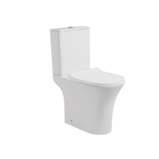 Унитаз напольный BERNINA безободковый с тонкой крышкой duroplast, soft-close, быстросъемная, белый, CT7193