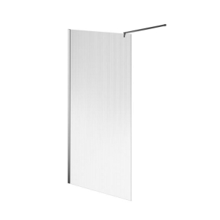 Душевая перегородка CRISTALLO 100х120 с рифленым стеклом, хром