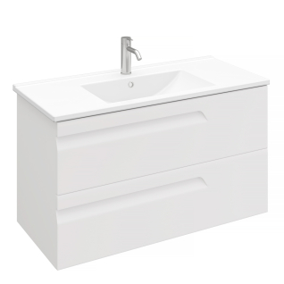 Тумба подвесная Atlas 100 под умывальник Creavit Su 100, белый матовый