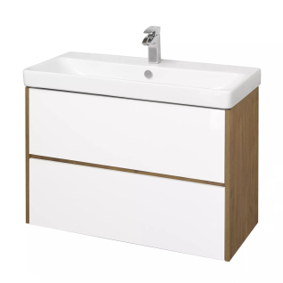 Тумба подвесная Сканди 90 Белый/Дуб Рустикальный под умывальник Адриана