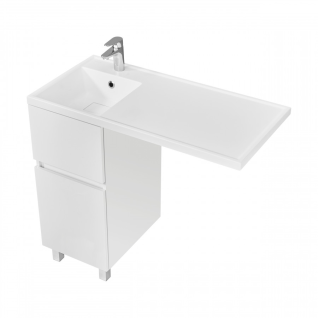 Тумба напольная Лайн 40 белая под стиральную машину