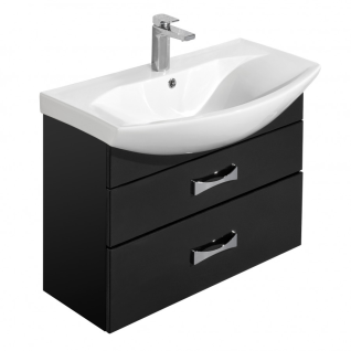 Тумба подвесная Адель 80 под умывальник Смайл 80, черный