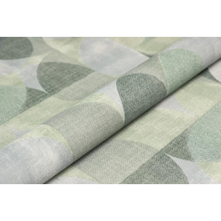 Обои виниловые Шафран мотив зеленый, круги KM8513