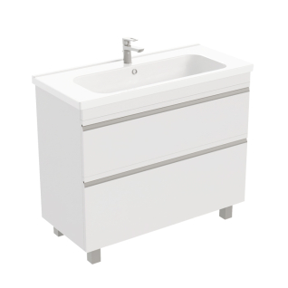 Тумба напольная VENUS 100 под умывальник Creavit IDEAL 100, УЛЬТРА белый глянец, LVE-WFCAB-100-101