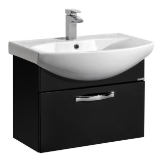 Тумба подвесная Ария 65 под умывальник Смайл 65, черный глянец