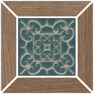 Тровазо наборный коричневый светлый 13x13 декор матовый ID157