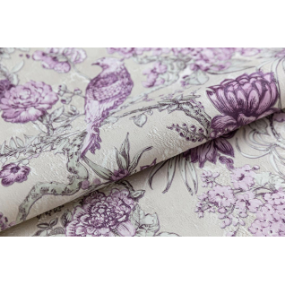 Обои виниловые Азулежу мотив бежево-фиолетовый KM6503