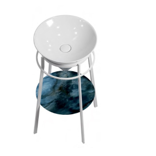 Металлический каркас напольный Cono белый матовый для умывальника и столешницы