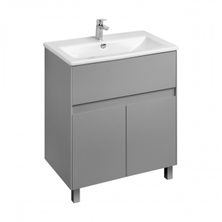 Тумба под раковину Форест 75 серый+умывальник Элина 75