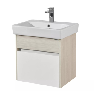 Тумба-умывльник Верди 60 + умывальник Нео 60 Белый/Ясень фабрик