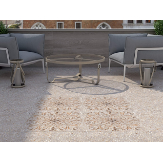 Терраццо серый светлый 33x60 ступень фронтальная клееная матовый SG632420R\GCF