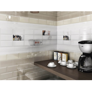 Бланше грань бежевый 9,9x20 плитка глянцевый 19043 N