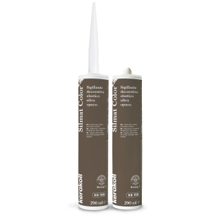 Герметик силиконовый KeraKoll Silmat Color матовый КК158 Мокрый асфальт 290 мл