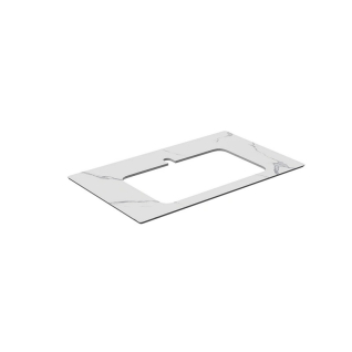 Столешница керамогранитная Монте Тиберио 80 см для встраиваемых сверху раковин Plaza, белый