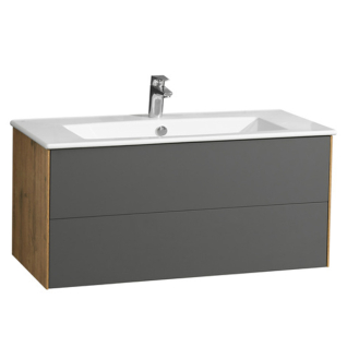 Тумба подвесная Сохо Дуб Веллингтон/Графит 100 под умывальник