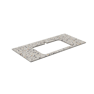 Столешница керамогранитная Бричиола 100 см для встраиваемых сверху раковин Plaza, белый натуральный