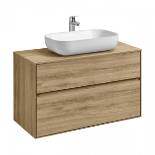 Набор: Тумба под умывальник Либерти 100 Дуб Эльвезия арт. 1A279601LYC70/Столешница Либерти 100 Дуб Эльвезия 1A281103LYC70