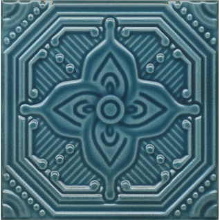 Салинас синий 15x15 декор глянцевый SSA002