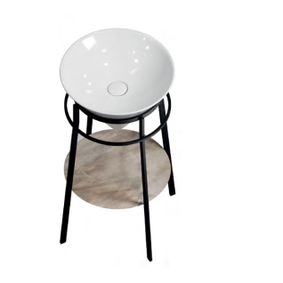 Металлический каркас напольный Cono черный для умывальника и столешницы