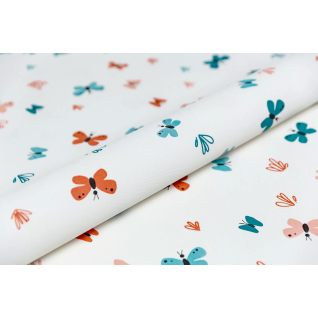 Обои виниловые Уик-Энд мотив оранжево-синий бабочки KM7807