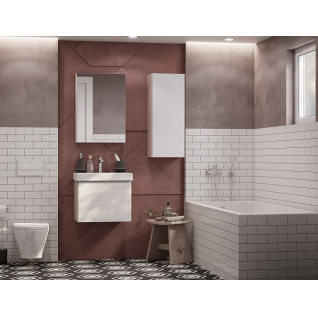 Тумба подвесная Асти 55 Белый/Ясень Шимо под умывальник