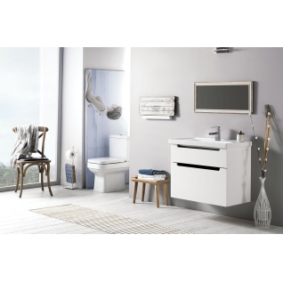 Умывальник Frame 50 левый подвесной белый