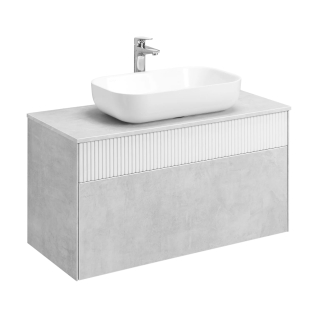 Тумба-умывальник Марбл 100 Слэйт/Белый матовый