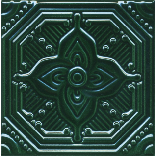 Салинас зеленый 15x15 декор глянцевый SSA003