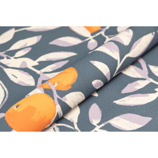 Обои виниловые Шафран мотив синий, апельсины KM8503