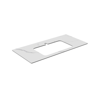 Столешница керамогранитная Монте Тиберио 100 см для встраиваемых сверху раковин Plaza, белый