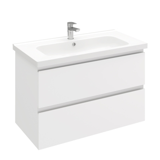 Тумба подвесная ELECTRA 90 под умыв-к Creavit Ideal 90, УЛЬТРА белый глянец, LE-WCAB-90-101