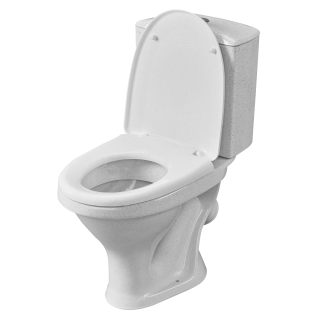 Унитаз-компакт Версия (косой вып., ниж.под., антивсплеск, однореж. арм. 6 л, п/пропил.сид) крап на белом, 1с 1P4015S0100BF