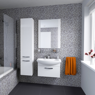 Тумба напольная Ария 65 Н белая под умывальник Smile