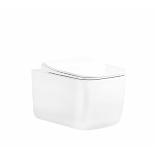 Унитаз подвесной TACITO Aria Tornado безободковый с тонкой крышкой duroplast, soft-close, быстросъемная, белый, CT12033
