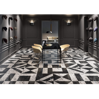 Бьянко Неро белый, черный 60x119,5 керамический гранит лаппатированный SG565422R