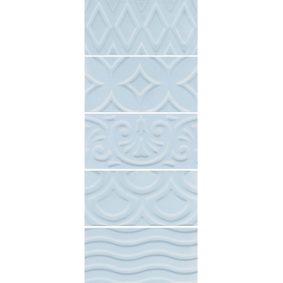 Авеллино mix голубой 7,4x15 плитка глянцевый структурный 16015