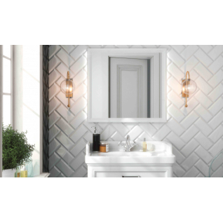 Граньяно грань белый 7,4x15 плитка глянцевый 16032