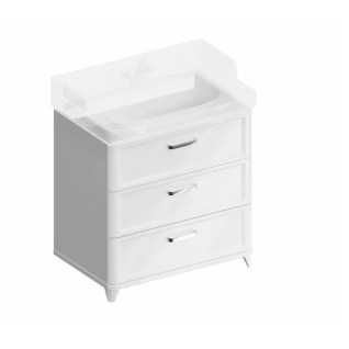Тумба напольная POMPEI 80, 3 ящика, белая глянцевая