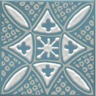 Бахия 2 бирюзовый 9,8х9,8 декор глянцевый KMD3STA020GN