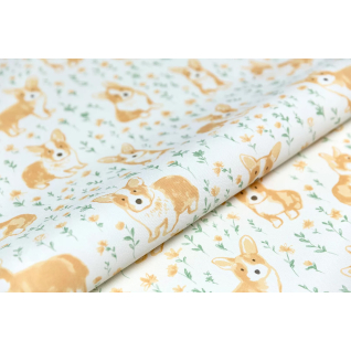 Обои виниловые Уик-Энд мотив желто-зеленый корги KM7801