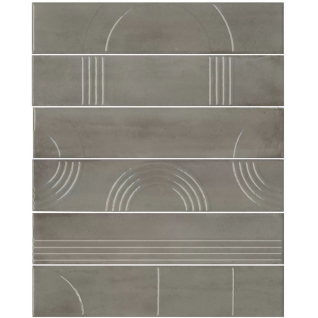 Мажорель серый 28,5x36 панно глянцевый (из 6 частей 6х28,5) KMP3STA004RN6X