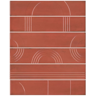 Мажорель красный 28,5x36 панно глянцевый (из 6 частей 6х28,5) KMP3STA005RN6X