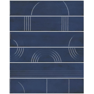 Мажорель синий темный 28,5x36 панно глянцевый (из 6 частей 6х28,5) KMP3STA007RN6X