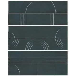 Мажорель зеленый темный 28,5x36 панно глянцевый (из 6 частей 6х28,5) KMP3STA008RN6X