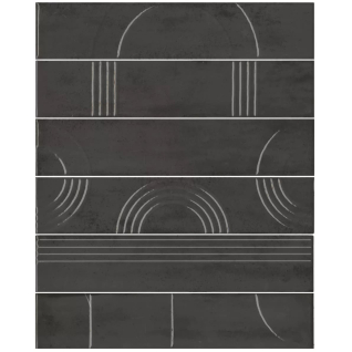 Мажорель черный 28,5x36 панно глянцевый (из 6 частей 6х28,5) KMP3STA009RN6X