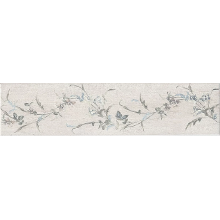 Кантри Шик декорированный белый 9,9x40,2 керамический гранит матовый SG401600N