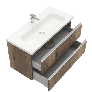 Тумба подвесная Electra 90 под умывальник Creavit Ideal 90, дуб Рока