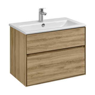 Тумба под раковину Либерти 75 Дуб Эльвезия + умывальник Элина 75